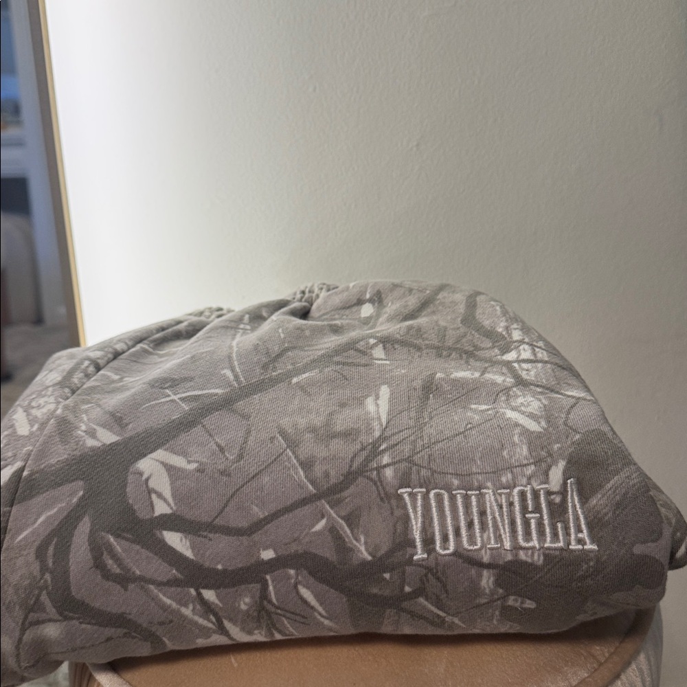 YoungLA Forest Pattern Hoodie in Gray and White